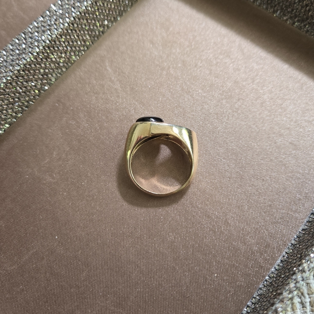Vintage 14k Gold Sapphire Moonstone Ring - Picture 4 of 15